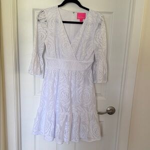 Lilly Pulitzer White Lace Long Sleeve Dress